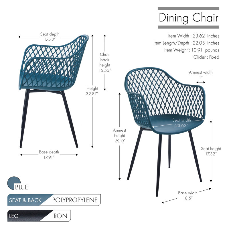 Natalie 17.32'' H Armchair, Blue