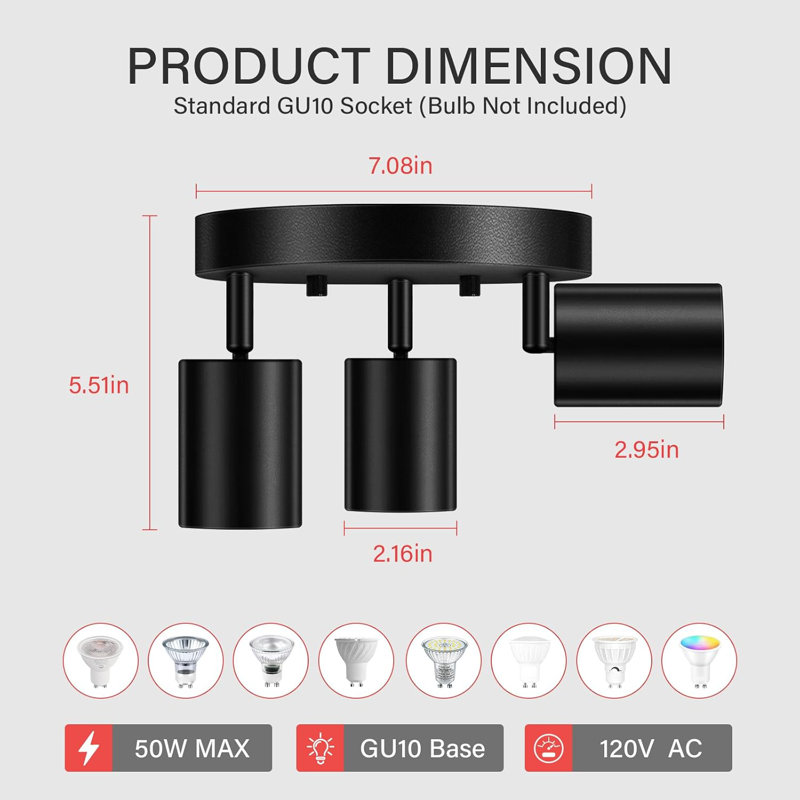 LED 3 Light Track Lighting Kit