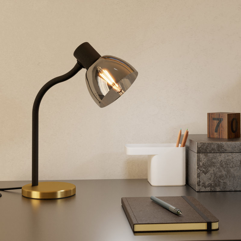 Sirotek Metal Arched Lamp, Black/Gold, Black