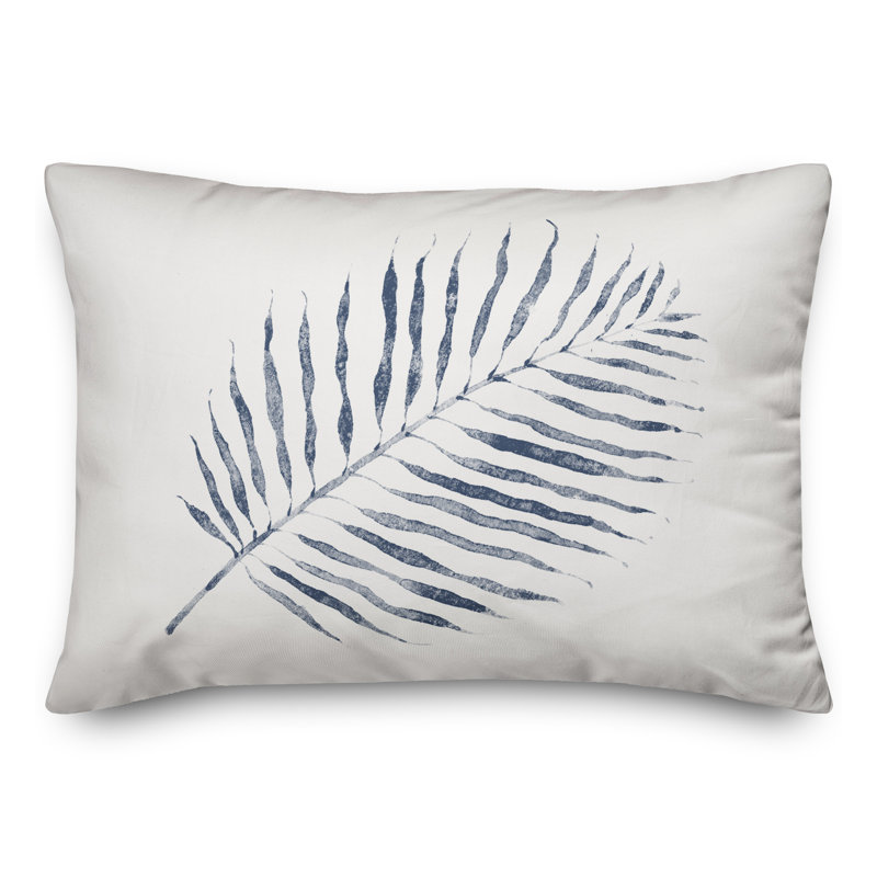Floral Throw Pillow, Navy