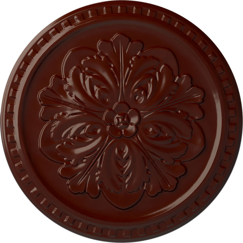 Médaillon de plafond H 16,875 po x l 16,875 po x P 0,625 po Emeryville, Acajou brossé