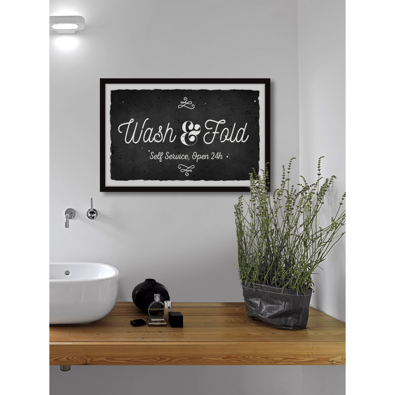 Wash And Fold - Single Picture Frame Print, 41cm H x 61cm W x 3.81cm D