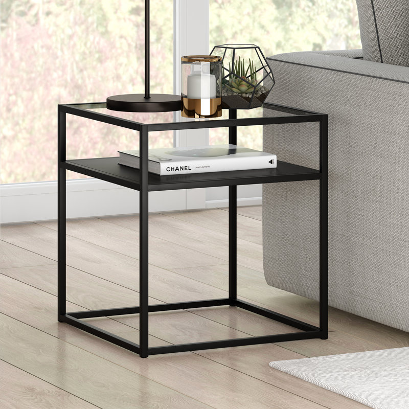 Glass Top Frame End Table