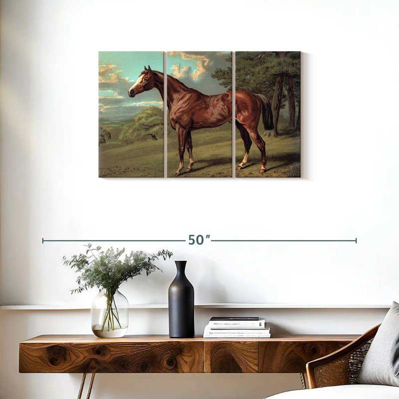 Cheval sauvage rétro, H 20 po x l 33 po