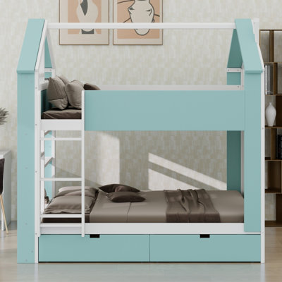 Lit superposé avec bande lumineuse intégrée et étagères de rangement pour chambres partagées modernes