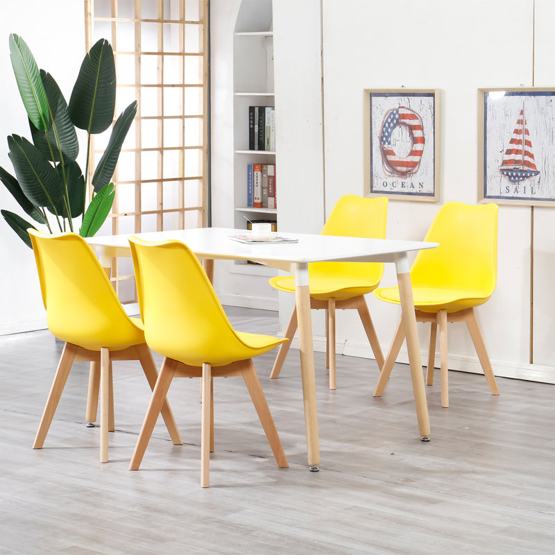 Quade Upholstered Dining Chair, Yellow, 4