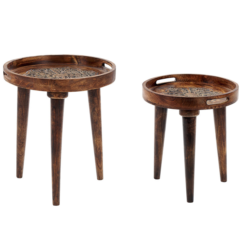 Irmlinde Solid Wood Side Table Set