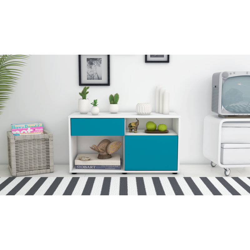 Stephan 92 cm W Chest of Drawers, Turquoise / Matte White