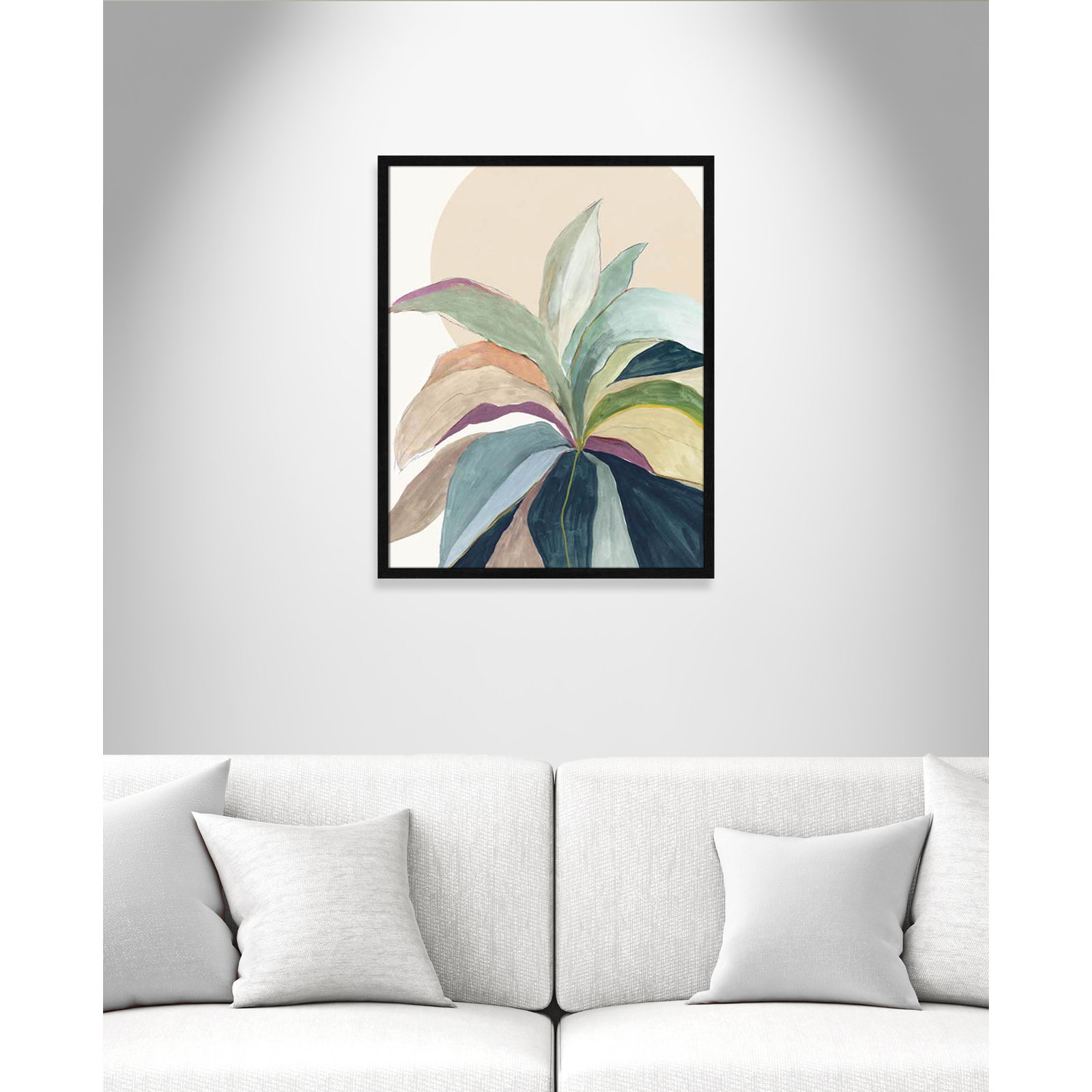 Sunny Bright Leaves II by Asia Jensen, Black Slim Unmatted Picture Framed, 29.5" H x 23.5" W x 0.75" D