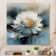 Khateeb " White Blue Chrysanthemum Artistry " on Canvas