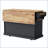 54" Large Kitchen Island with Rubber Wood Drop Leaf and Embossed Texture – Black-2017640114