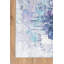 Tapis décoratif rayé gris et bleu-312900170