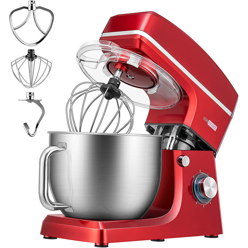 Vivohome 6 vitesses 7,5 pintes Batteur sur socle avec accessoire, Rouge