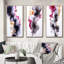 Delicate Fluidity Magenta And Gold Ink Clouds IV - Abstract Painting Art Set Of 3 Pieces-1463578204-1463578206