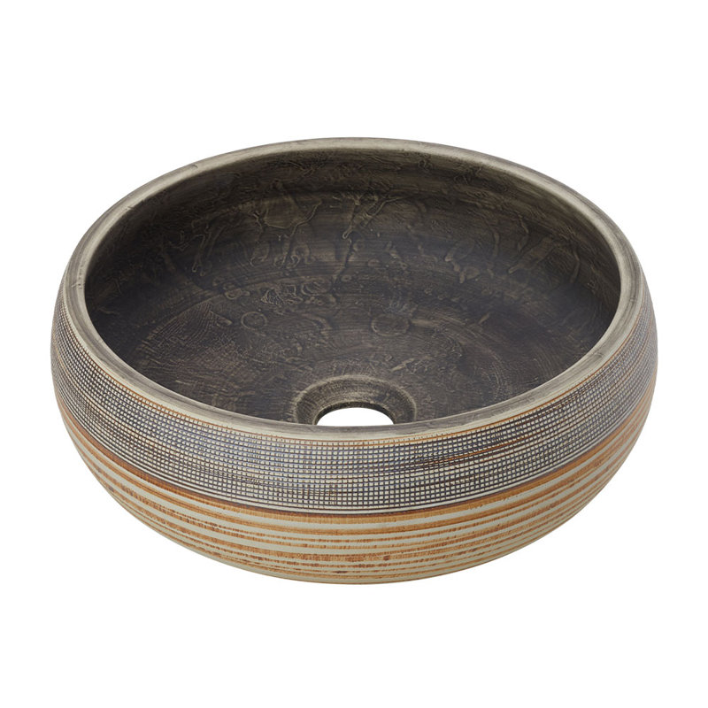 Metro Lane 335mm L x 335mm W Multicolour Ceramic Circular Sink