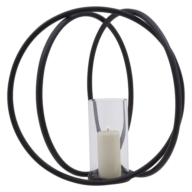 Aura Glass Tabletop Hurricane, 41cm H x 44cm W x 41cm D