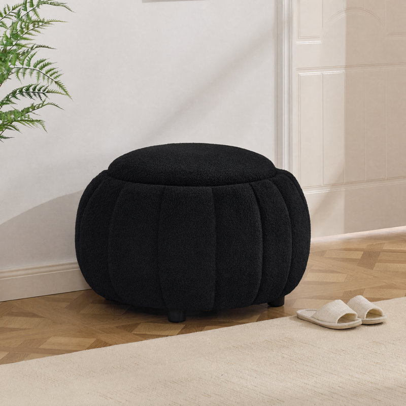 Repose-pieds rond avec rangement caché 30 po, Black