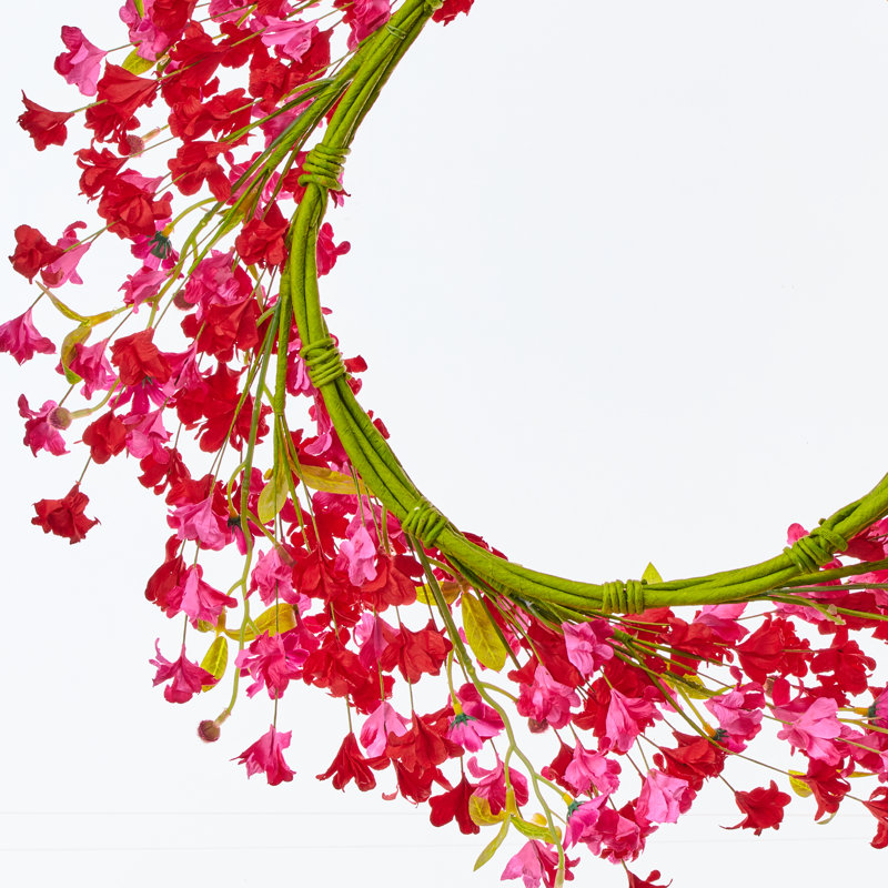 Couronne de fleurs roses 24 po
