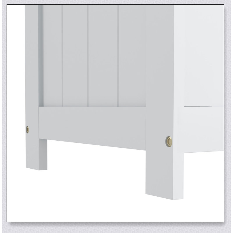 Spacious Wooden Storage Chest With Safety Hinges And Durable Design, For Organizing And Seating, White