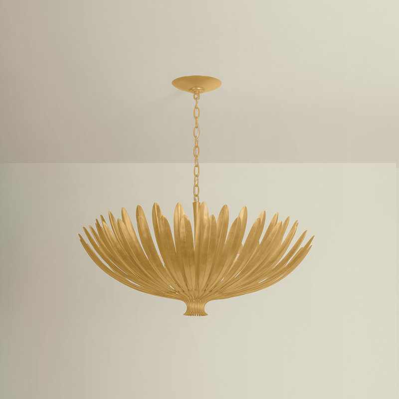 Lustre Whitfield, Doré, H 18,25 po x l 35,5 po x P 35,5 po, 8 lumières