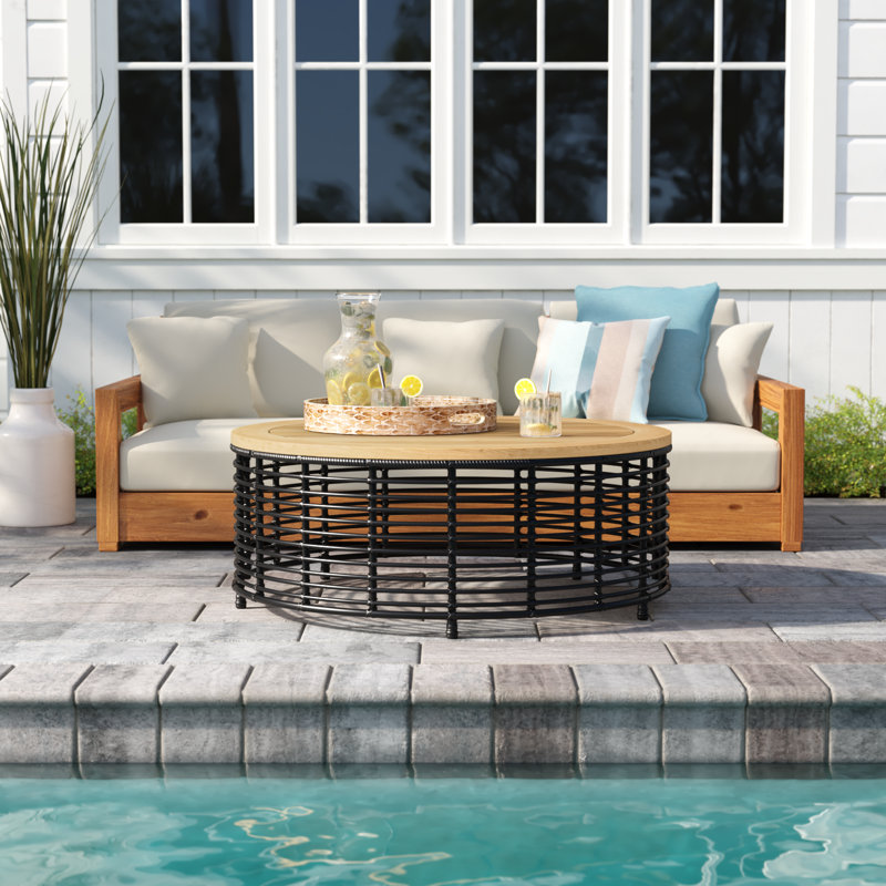 Table basse Dochi, Toile blanche Sunbrella®