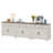Sideboard Buffet Cabinets With 6 Doors And 3 Drawers, Farmhouse Sideboard Credenza For Dining Room, Modern Large Storage Cabinet For Living Room, Rustic White, 102 Inch-882246333