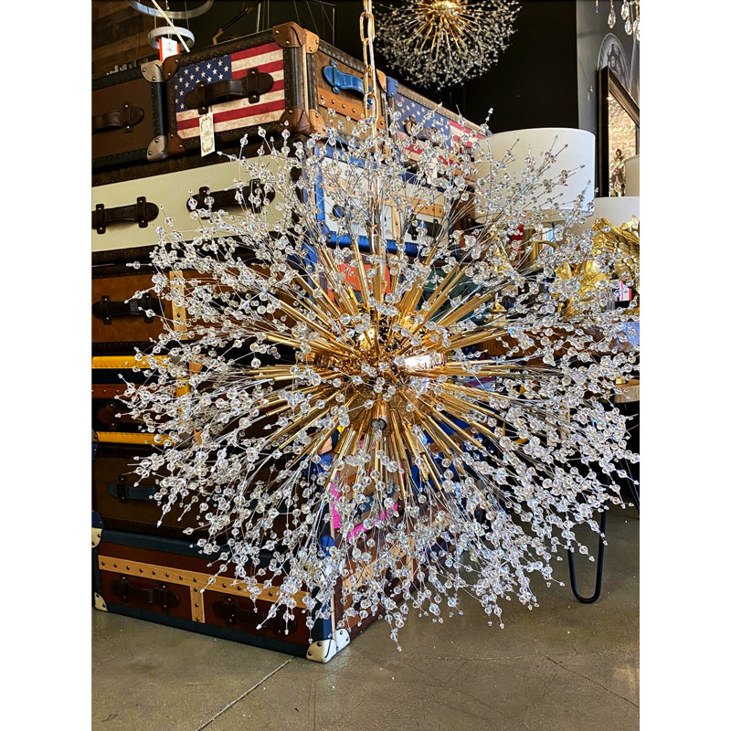 Nerisa 16 - Light Crystal Dimmable Sputnik Sphere Chandelier, Gold