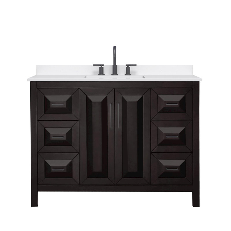 Daria 48'' W Vanity, Giotto Quartz, Brown, Matte Black