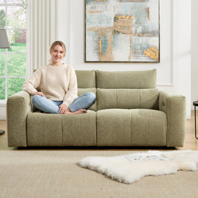 Canapé inclinable électrique surdimensionné en chenille de 85 po de largeur avec appui-tête réglable manuellement