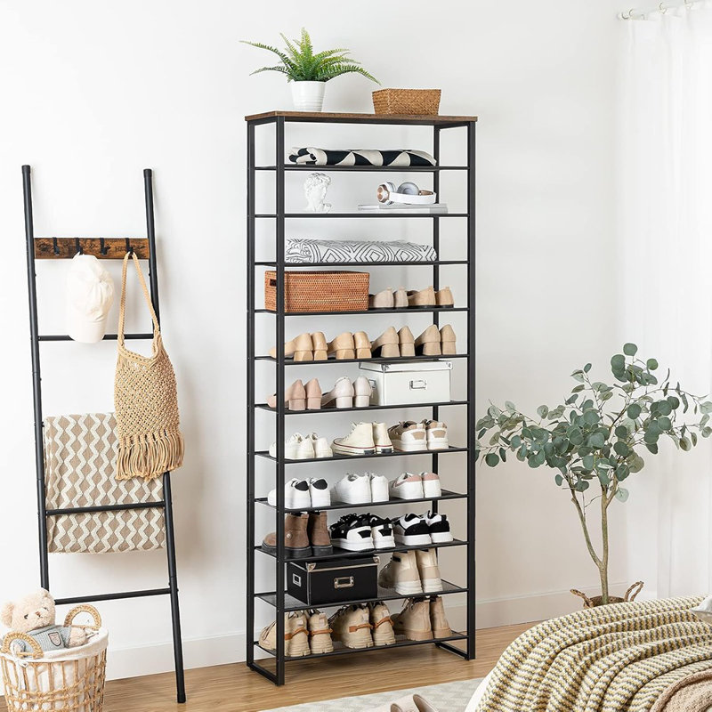 12-tier Shoe Rack, 29.5" L Shoe Storage Organizer, Large Capacity Shoe Shelf For Front Door Entrance, Entryway, Closet, Holds 36-48 Pairs Of Shoes, Closet