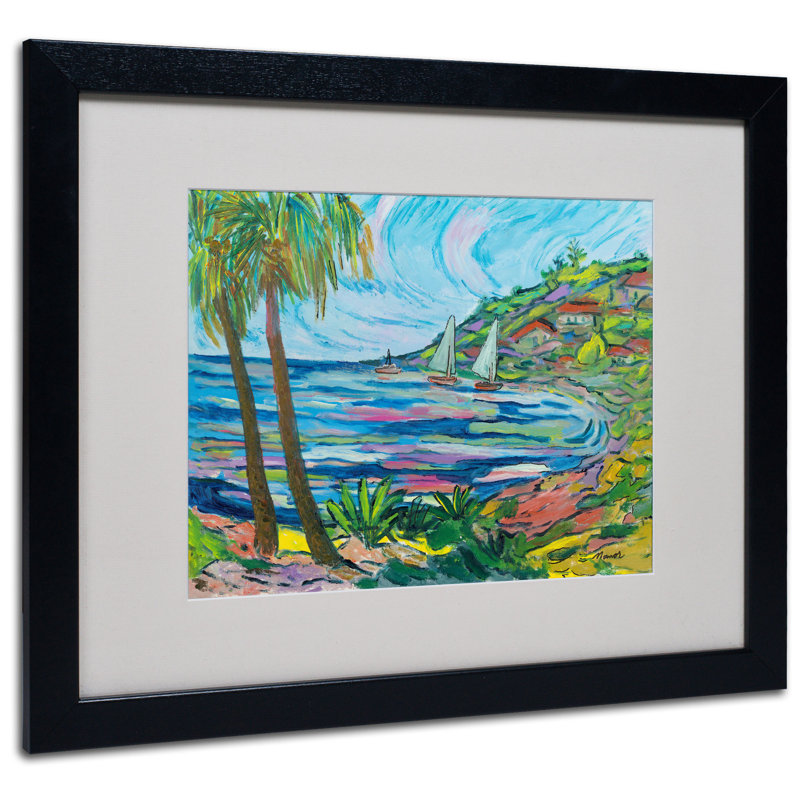 « island bay », reproduction d’art sur toile encadrée, H 16 po x l 20 po x P 0,5 po, Noir