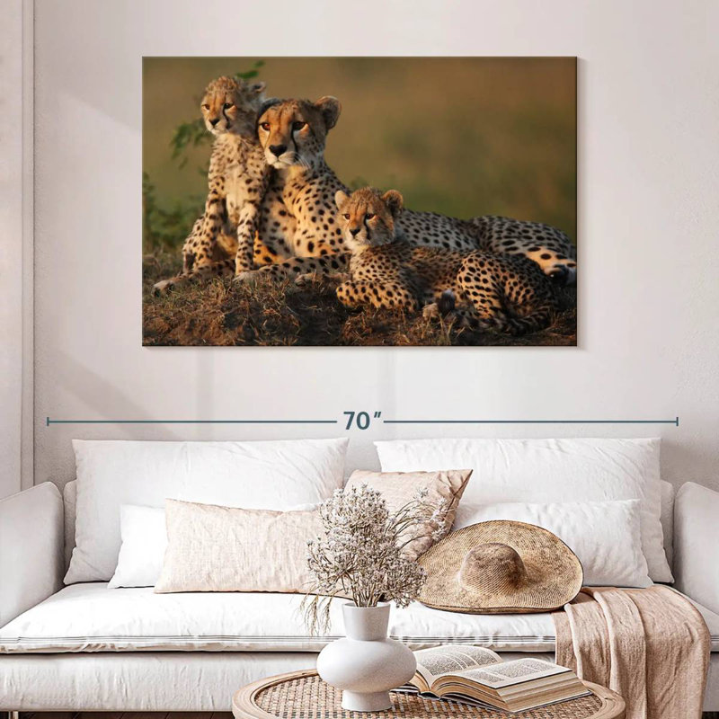 Safari guépard famille, H 32 po x l 48 po