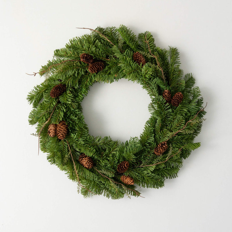 Couronne de pin artificielle 22 po, vert