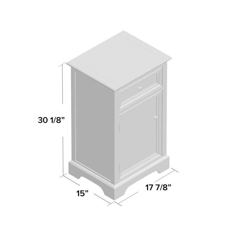 Evangelyne Solid Wood End Table with Storage, French Grey