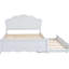 Lit plateforme en bois blanc avec tête de lit et lit gigogne simple - construction solide, assemblage facile, aucun sommier tapissier requis-670933832