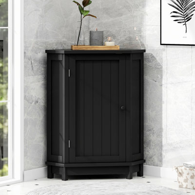 Stylish Storage Cabinet For Bathroom, Bathroom Cabinet, Triangle Corner Storage Cabinet With Adjustable Shelf