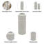 Vase en grès cérame avec corps cylindrique texturé et détails géométriques - Vase décoratif moderne pour intérieurs contemporains-2093096370