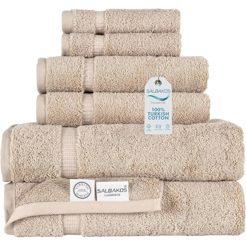 Balsamo 6-Piece Quick Dry Turkish Cotton Towel Set, Brown