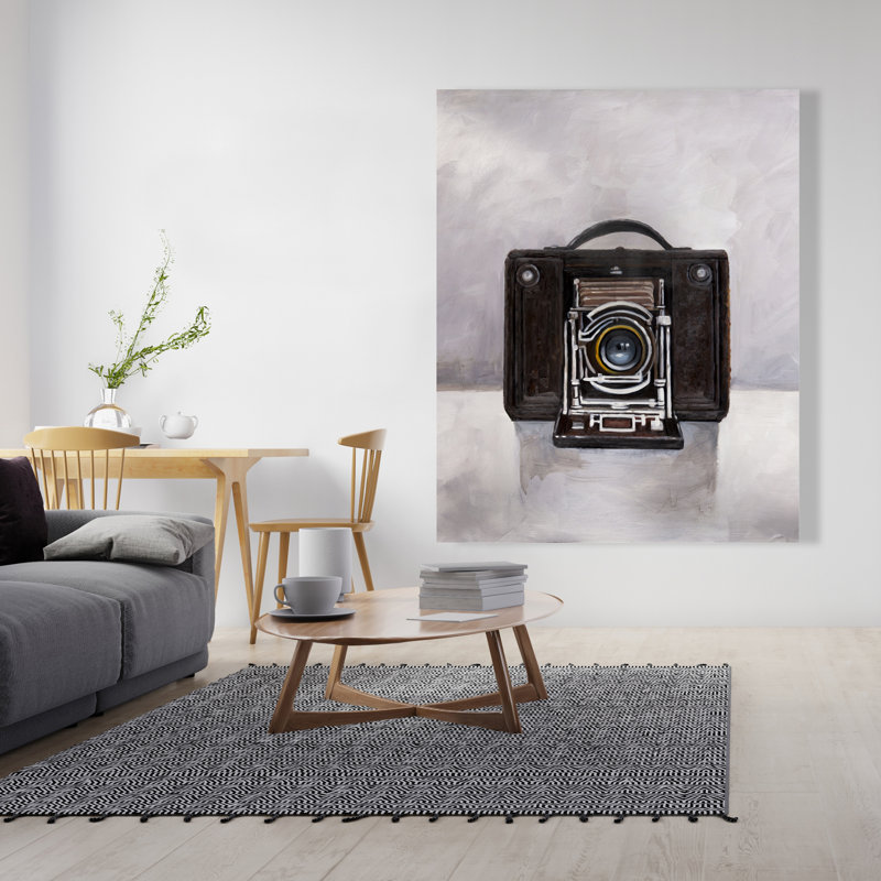 Vieil appareil photo - Toile grise | Art mural rétro
