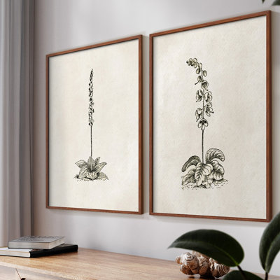«Vintage Floral LX», impression giclée sur cadre - ensemble de 2