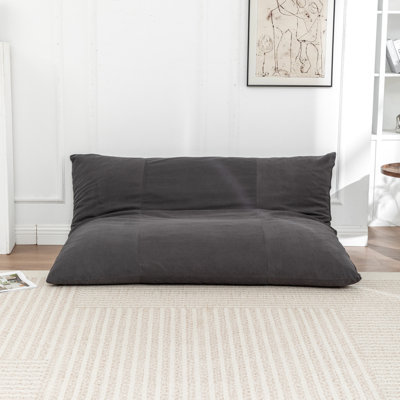 Corduroy Floor Bean Bag In Grey, Removable Cover, No Assembly, Good For Reading And Napping Dormitory Chair, Grey Color, Skin - , Soft Foam, Ideal Sit