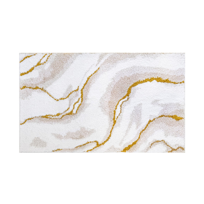 Amber Abstract Bath Rug, 28" W x 47" L