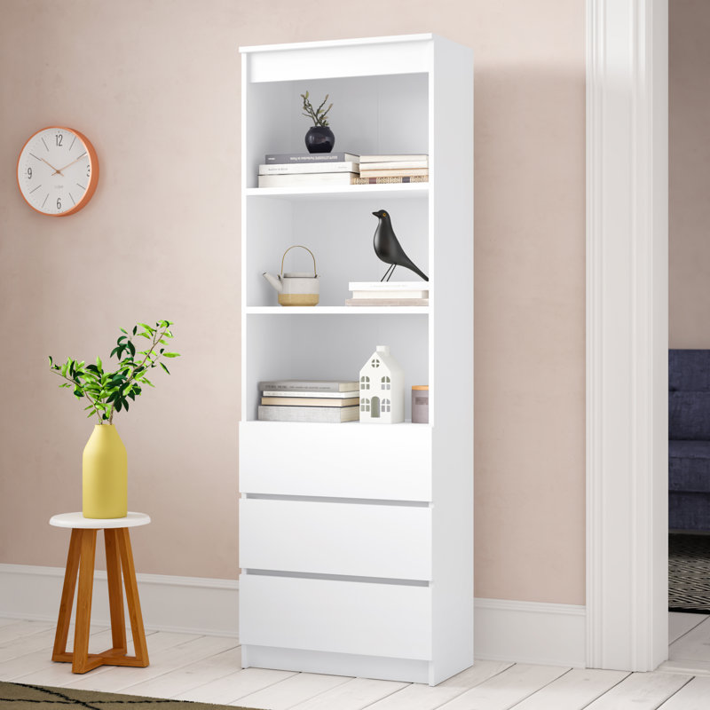 Ikin 180cm H x 60cm W Standard Bookcase, White