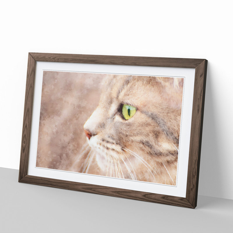 Portrait of a Cat Vol.13 - Framed Print, 36cm H x 48cm W x 2cm D, Walnut Framed