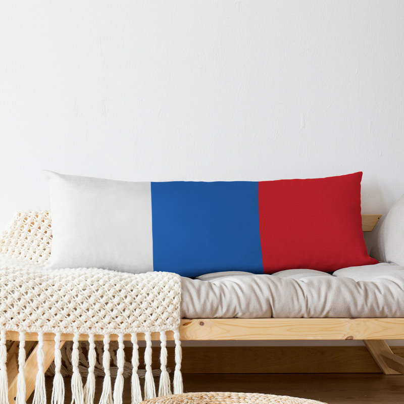Polyester Medium Pillow, Blue Middle/Red, Aaru 
