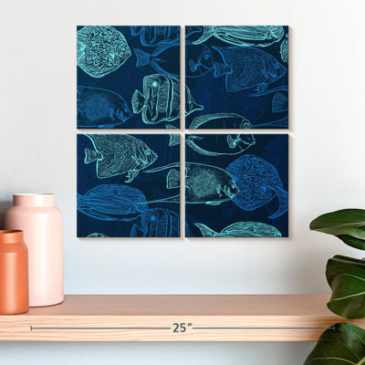 Contours de poisson bleu-vert Brampt
