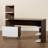 Droitwich Computer Desk With 6-Shelves in White and Walnut Finish, 46.94'' H X 60.53'' W X 23.51'' D