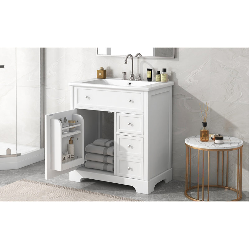 Meuble-lavabo moderne avec rangement supérieur et design élégant pour l'élégance