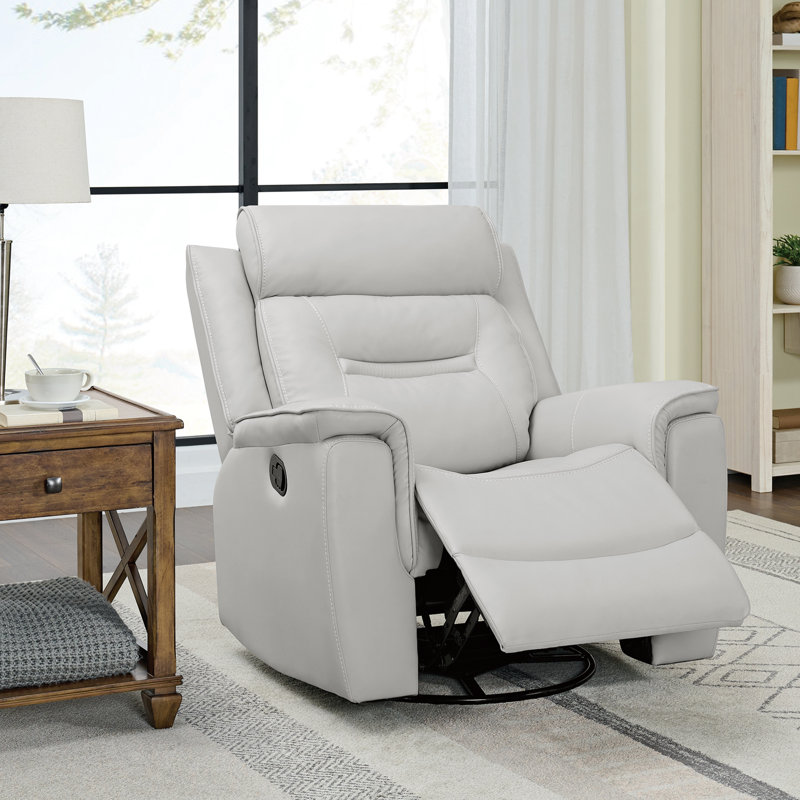 Fauteuil inclinable en similicuir Puspha, Similicuir ivoire