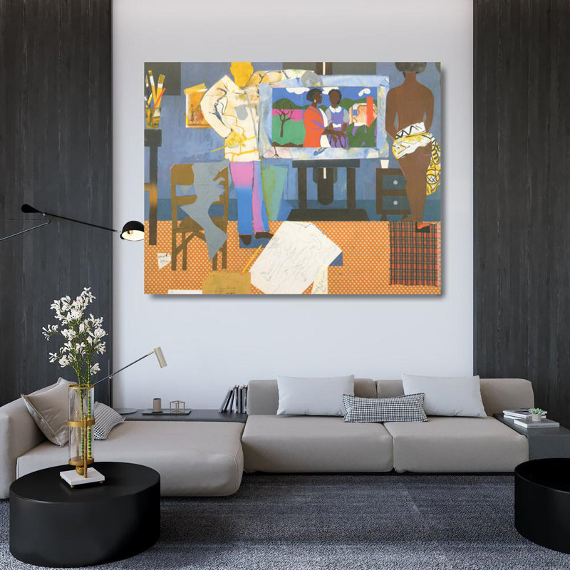 Profil / Partie II, les années 30: artiste avec peinture et modèle, 1981, H 36 po x l 46 po